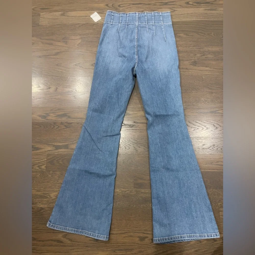 We The Free Jayde Blue Flare Jeans - Picture 2 of 5